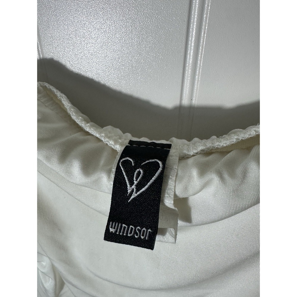 Windsor White Ruched Midi Dress Spaghetti Strap Bodycon XS - Picture 4 of 6